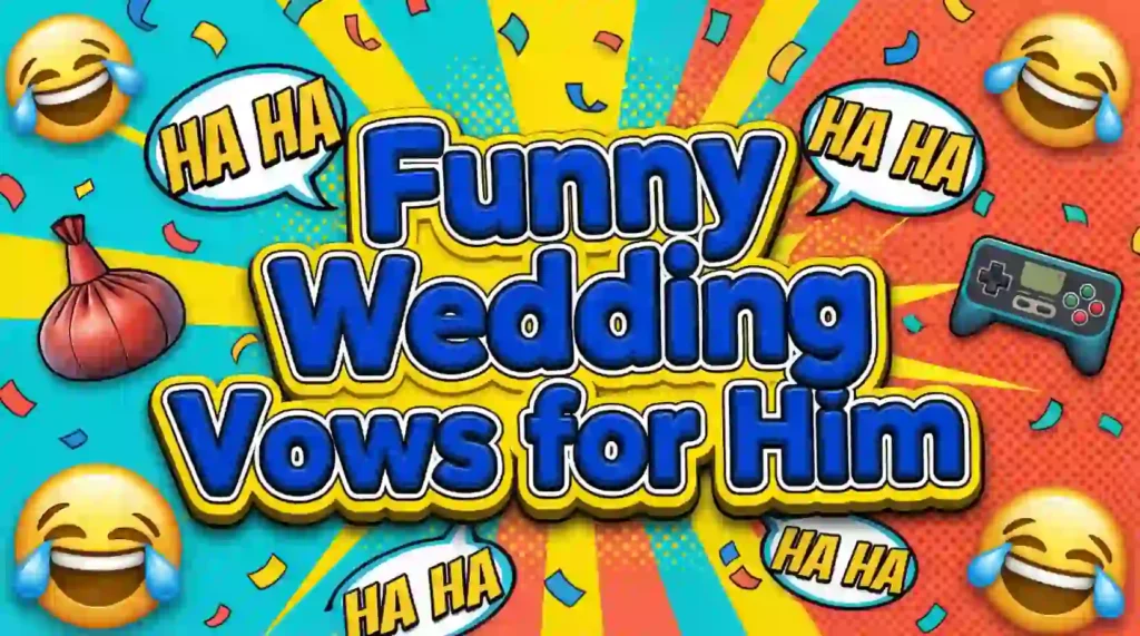 funny wedding vows for him image